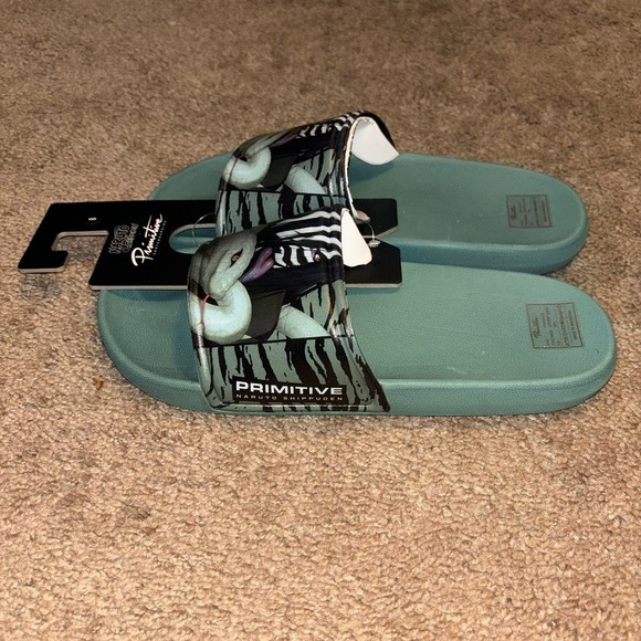 Primitive x Naruto Serpent Slides Sage Green‎ Anime Mens Size 8 - Picture 2 of 7